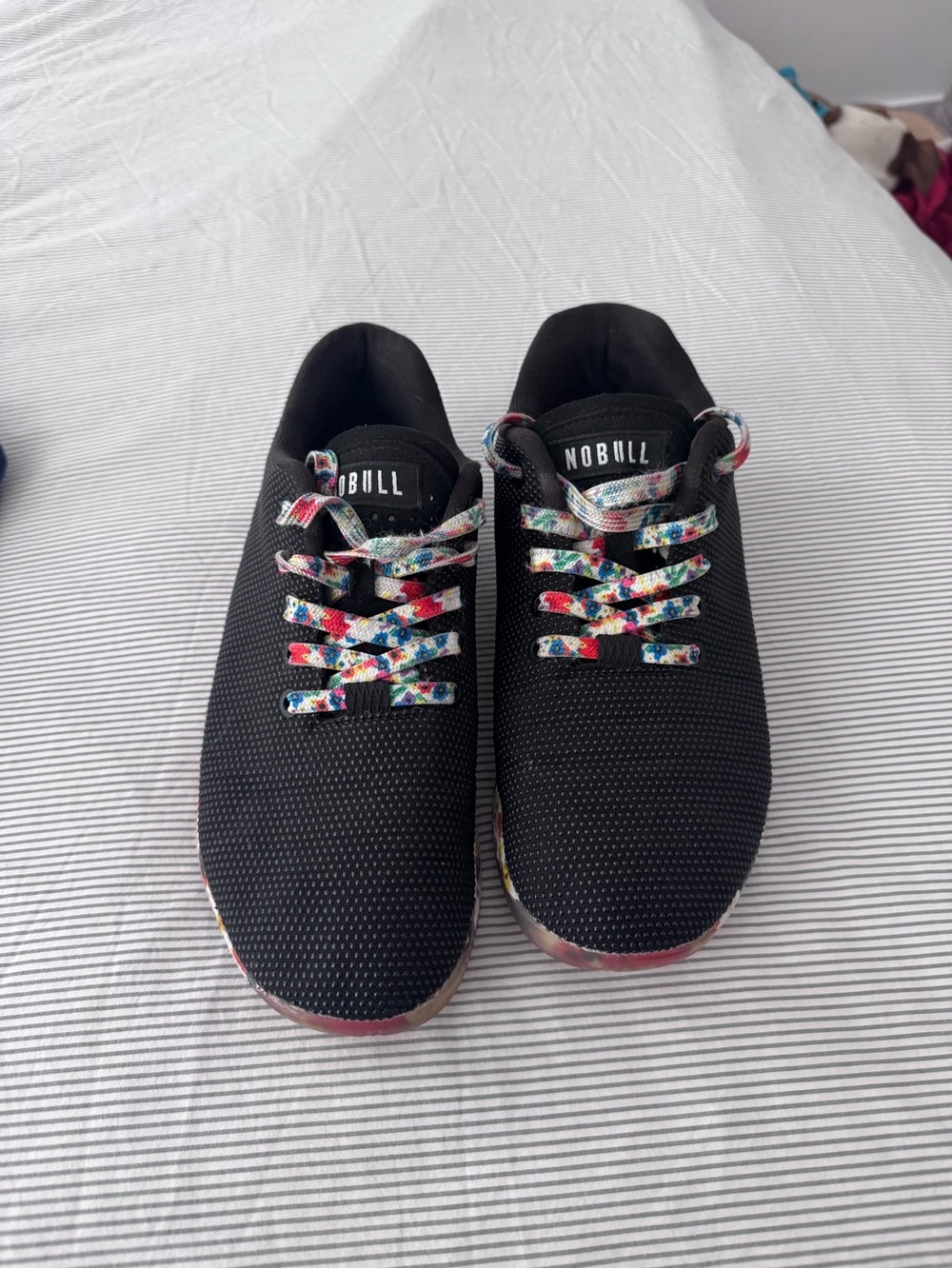 NOBULL Black Training Shoes with Multicolor Laces